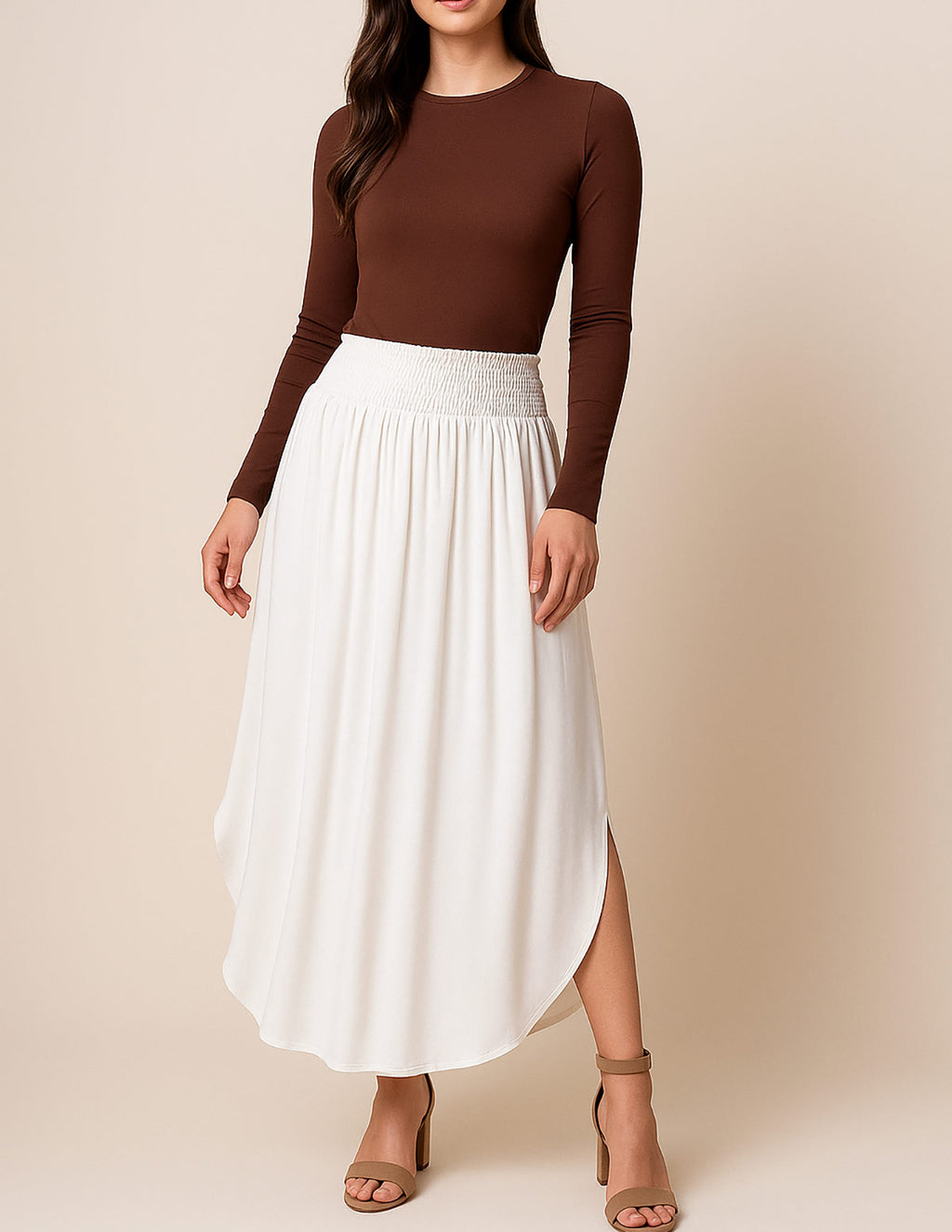 Bamboo Tulip Skirt - Soft White
