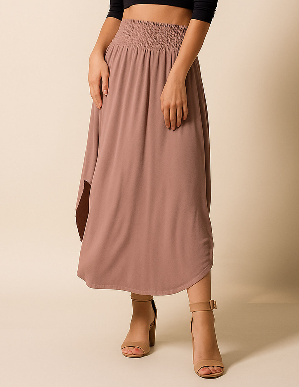 Bamboo Tulip Skirt - Mocha