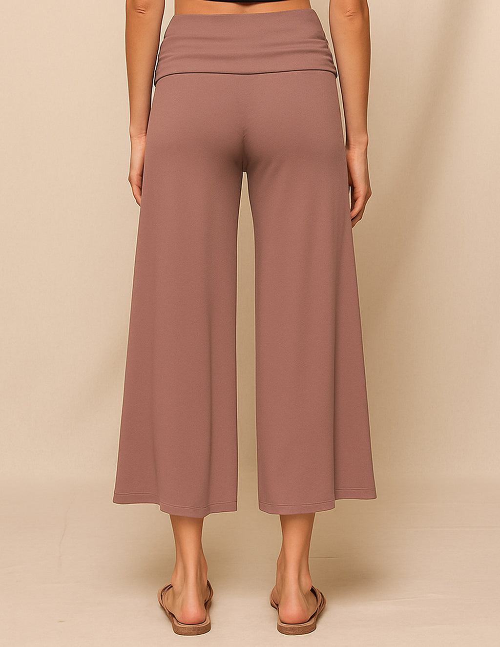 Bamboo Flare Ankle Pants - Mocha
