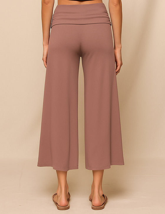 Bamboo Flare Ankle Pants - Mocha