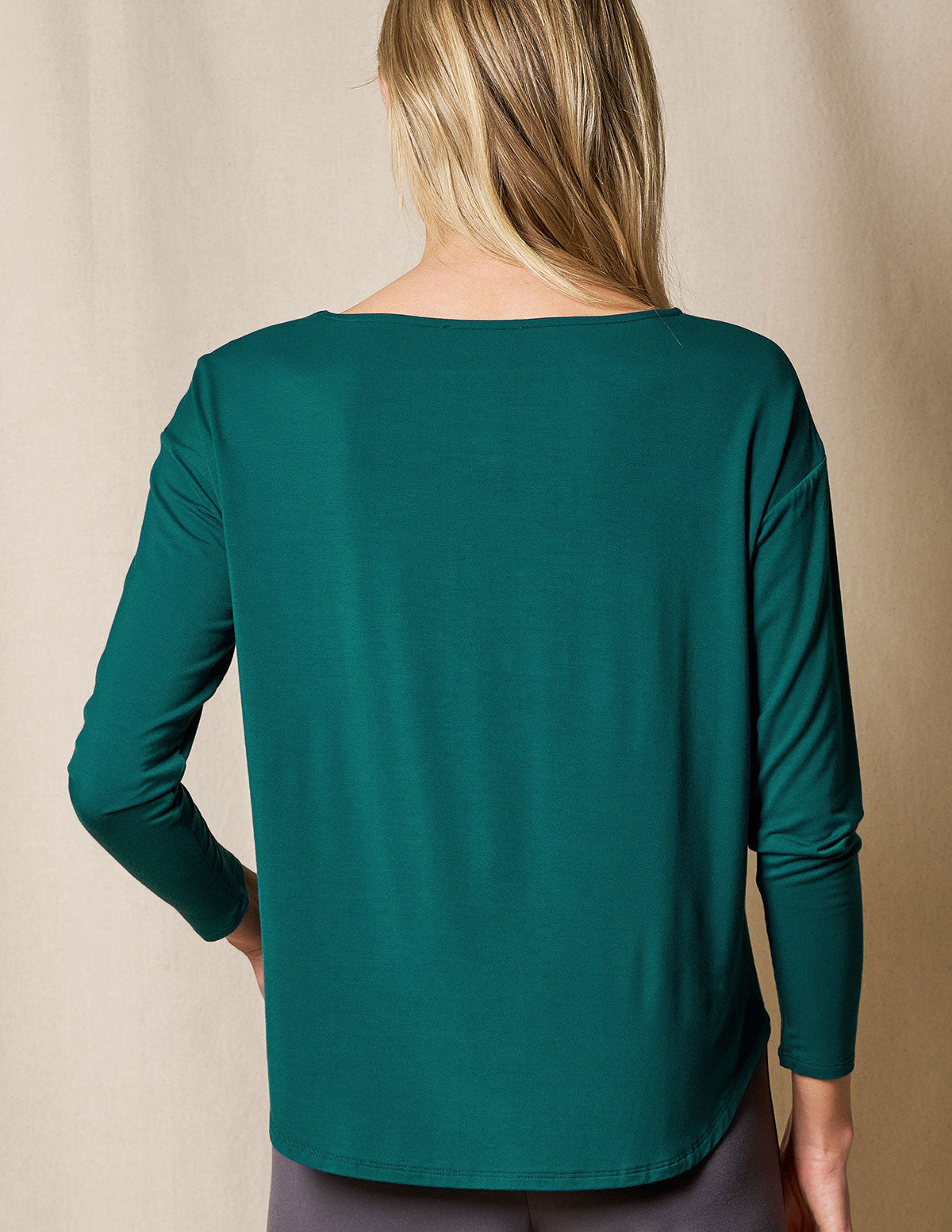 Bamboo Dolman Long Sleeve Tee - Teal