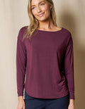 Bamboo Dolman Long Sleeve Tee - Fig