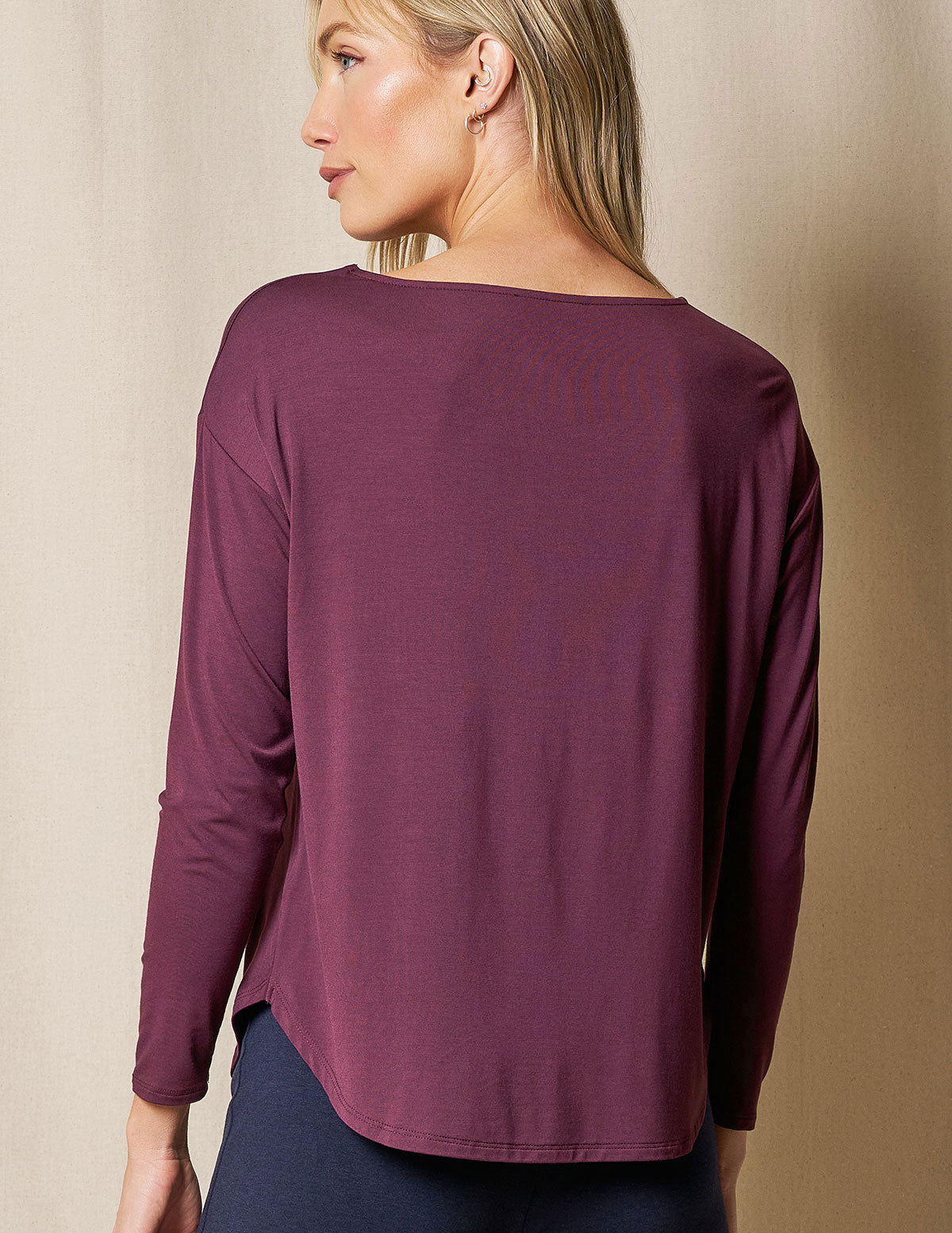 Bamboo Dolman Long Sleeve Tee - Fig