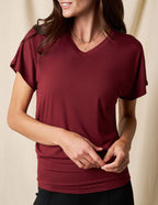 Bamboo Dolman Tunic - Cabernet