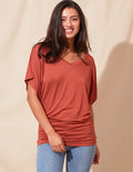 Bamboo Dolman Tunic - Rust