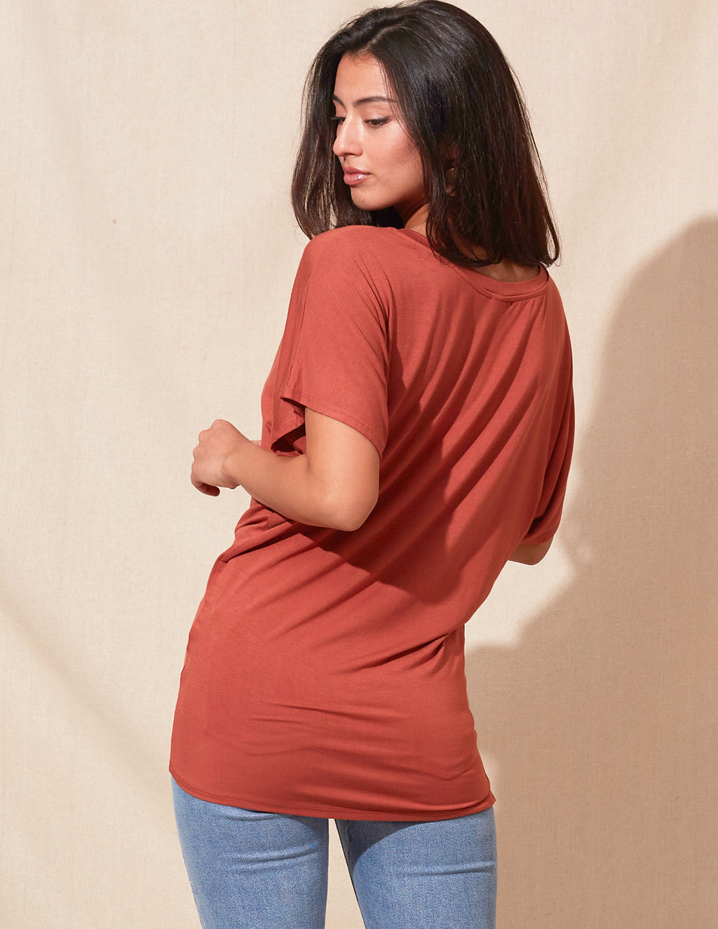 Bamboo Dolman Tunic - Rust