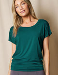 Bamboo Scoop Neck Dolman Tunic - Teal