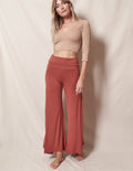 Bamboo Flare Pants - Rust