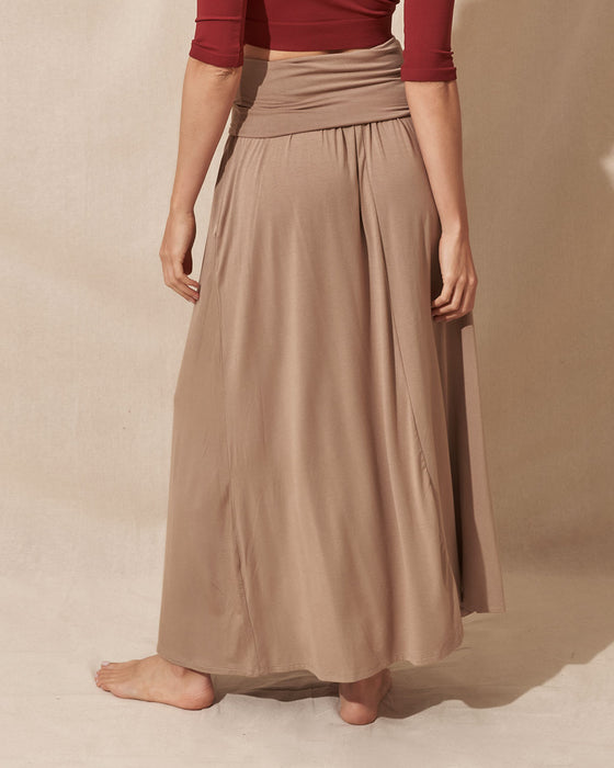 Bamboo Maxi Skirt - Cappuccino - Large Only
