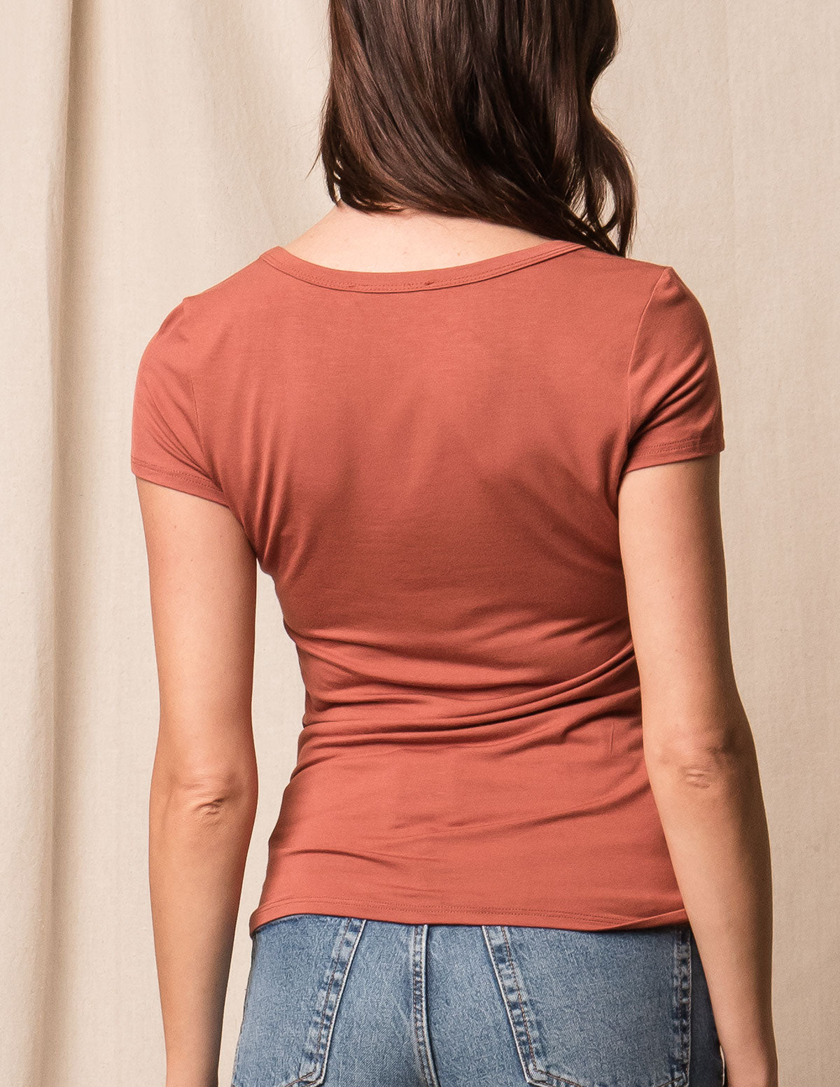 Bamboo Close Fit Tee - Rust