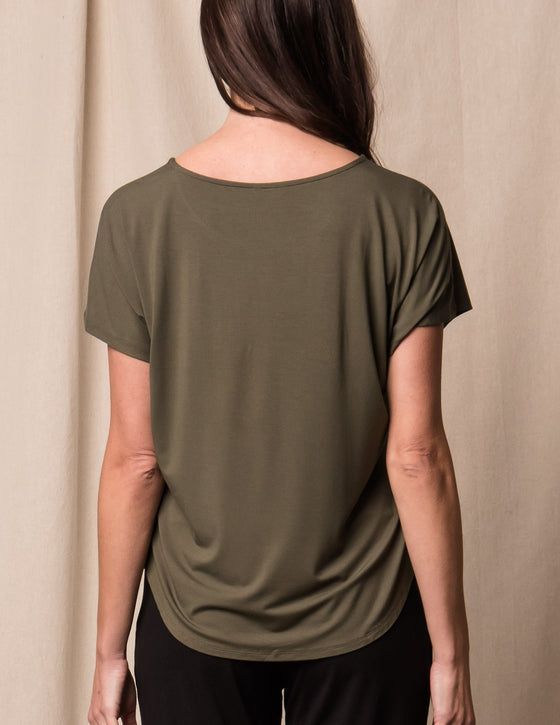Bamboo Dolman Tee - Olive