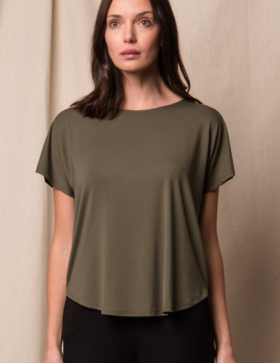 Bamboo Dolman Tee - Olive