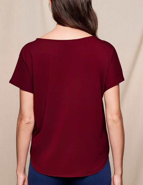 Bamboo Dolman Tee - Burgundy
