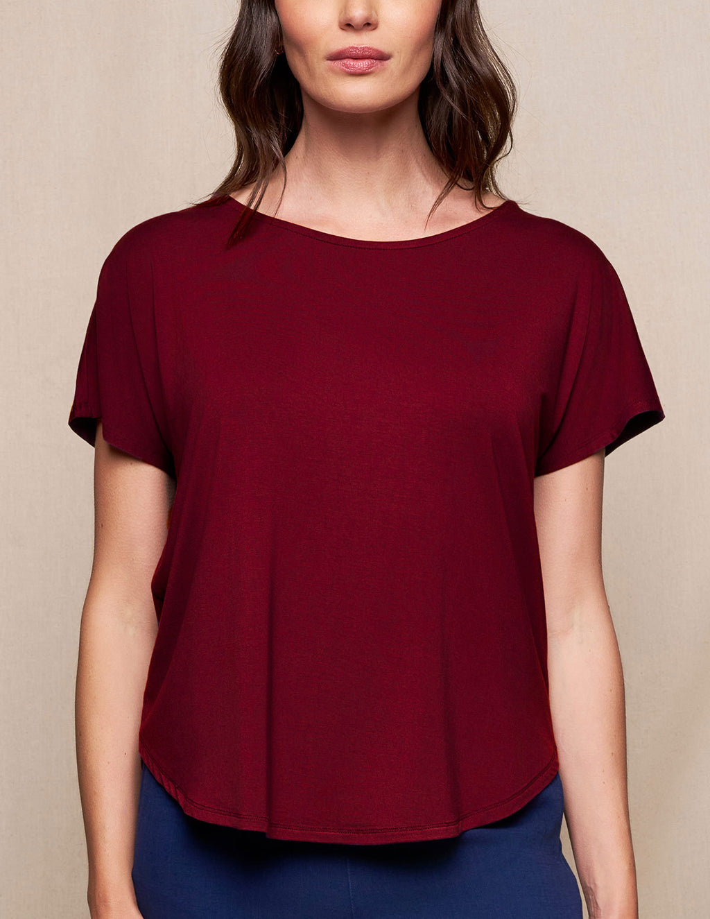 Bamboo Dolman Tee - Burgundy