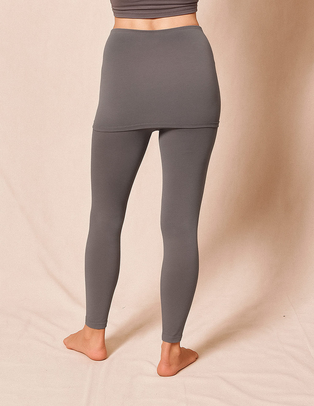 Bamboo Leggings with Skirt - Grey