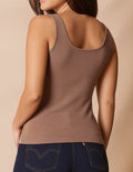 Bamboo Double Layered Tank Top - Chocolate