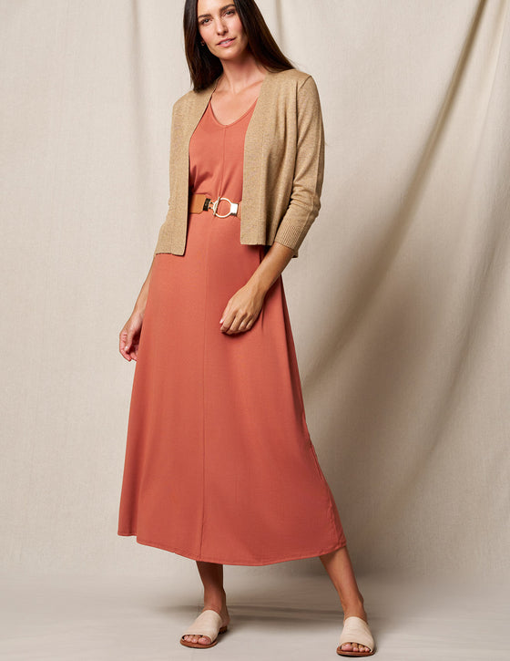 Bamboo A-Line Tank Dress - Rust