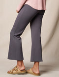 Bamboo Ponte Knit Flare Pants - Grey