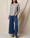 Bamboo Ponte Wide Leg Pants - Navy
