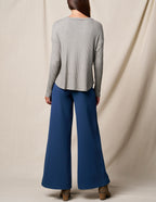 Bamboo Ponte Wide Leg Pants - Navy