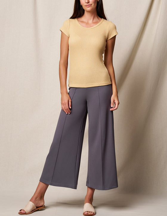 Bamboo Ponte Cropped Pants - Grey