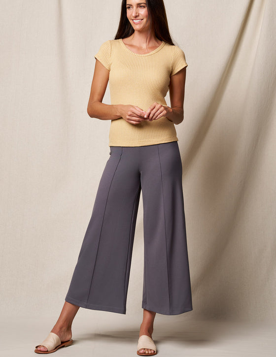 Bamboo Ponte Cropped Pants - Grey