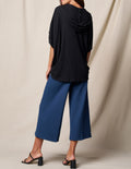 Bamboo Ponte Cropped Pants - Navy