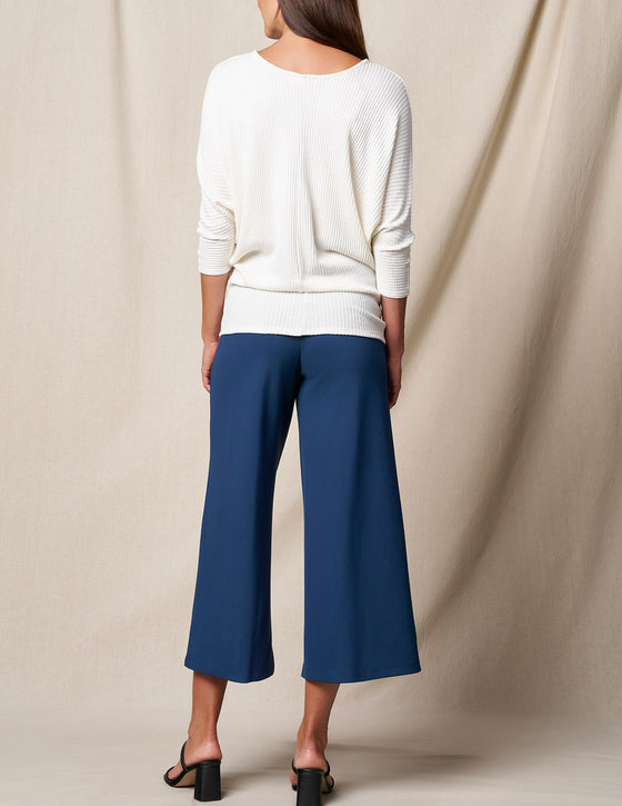 Bamboo Ponte Cropped Pants - Navy