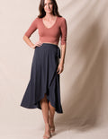 Bamboo / Organic Cotton Wrap Skirt - Titanium