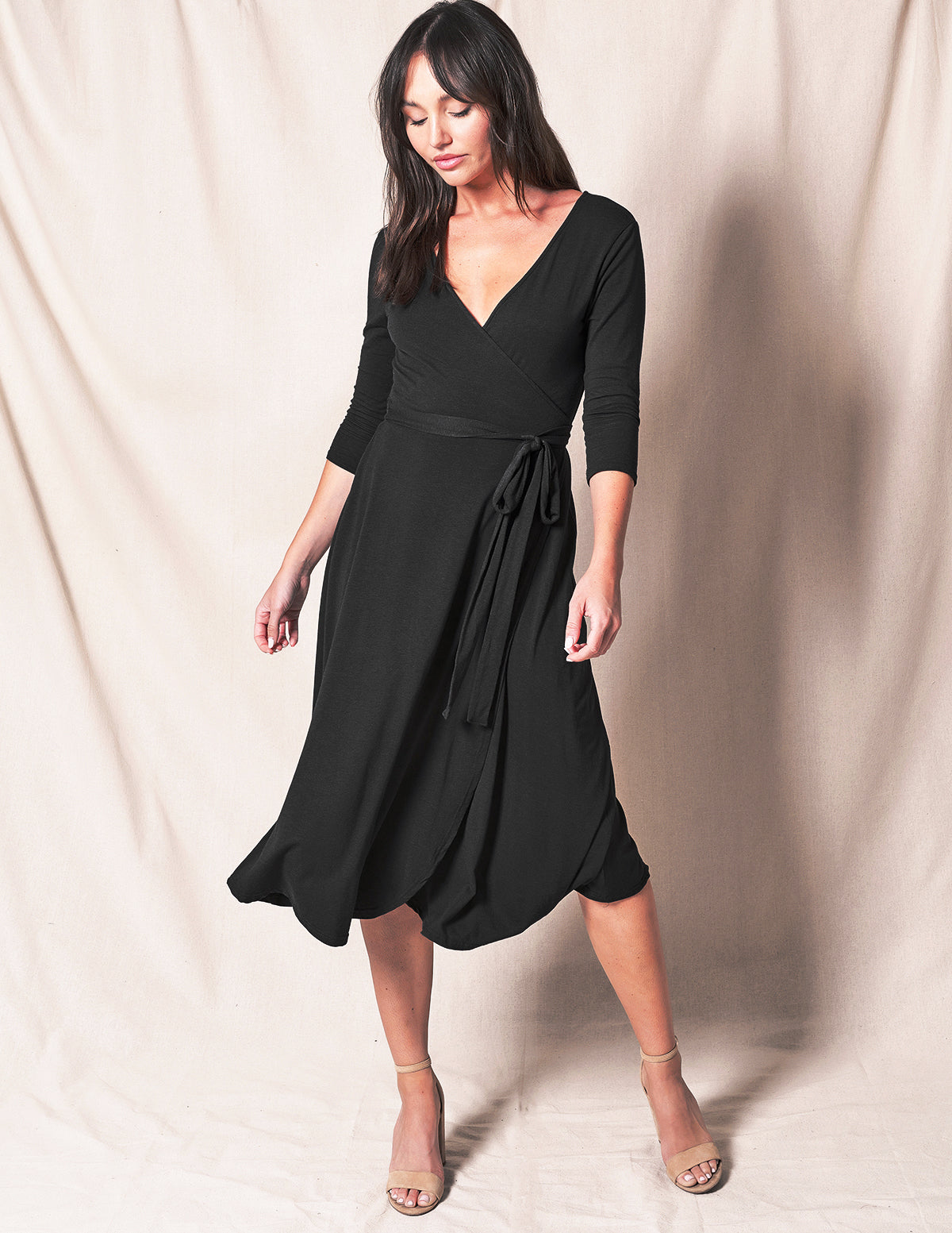Bamboo / Organic Cotton Wrap Dress - Black- Medium, Large and XL Only Sivana Bamboo / Organic Cotton Wrap Dress - Black- Medium, Large and XL Only Sivana