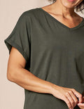 Bamboo / Organic Cotton V-Neck Dolman Top - Juniper