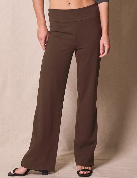 Bamboo / Organic Cotton Classic Straight Leg Pants - Walnut