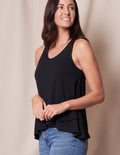 Bamboo / Organic Cotton Layered Tank - Black