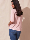 Bamboo 3/4 Sleeve Tee - Rosewater