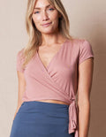 Bamboo Cap Sleeve Wrap Top - Rosewater