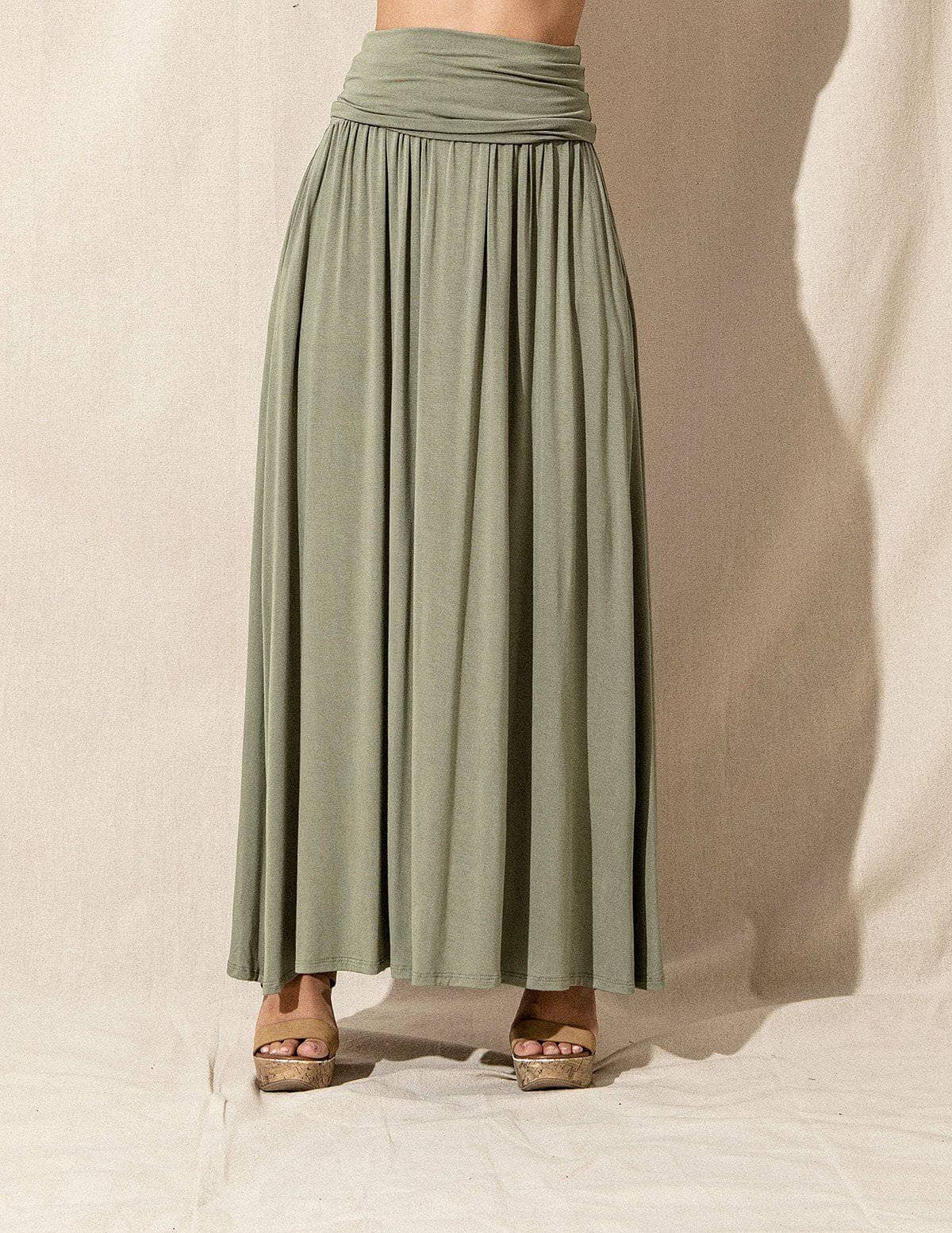 Bamboo Maxi Skirt - Sage