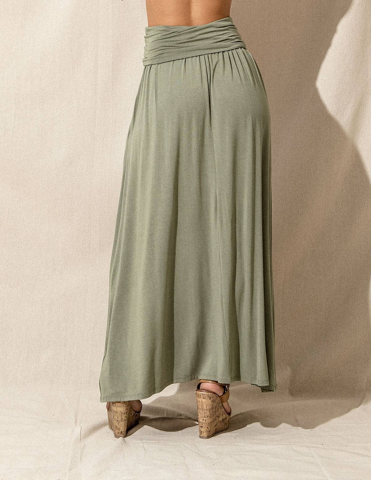 Bamboo Maxi Skirt - Sage