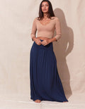 Bamboo Maxi Skirt - Navy