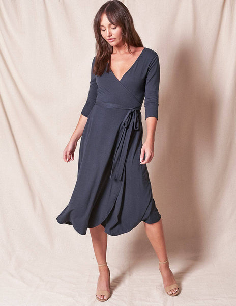 wrap dress cotton Bamboo / Organic - Titanium Lita | RED Twisted Care Instructions * Machine Size(<a href=
