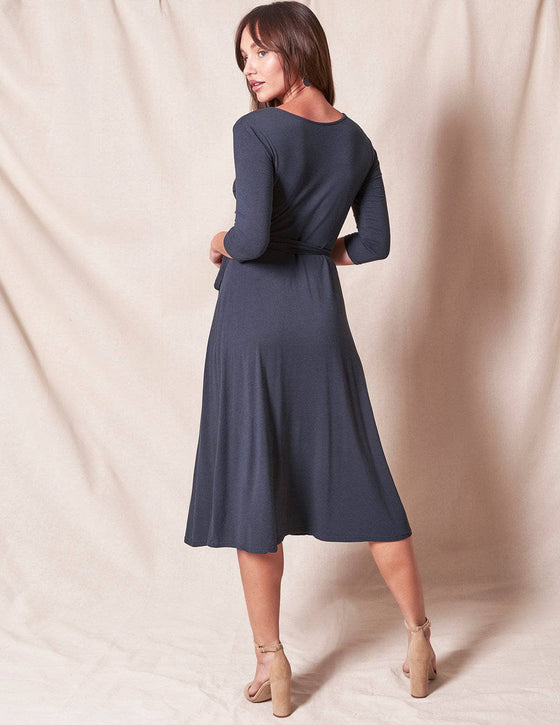 Bamboo / Organic Cotton Wrap Dress - Titanium