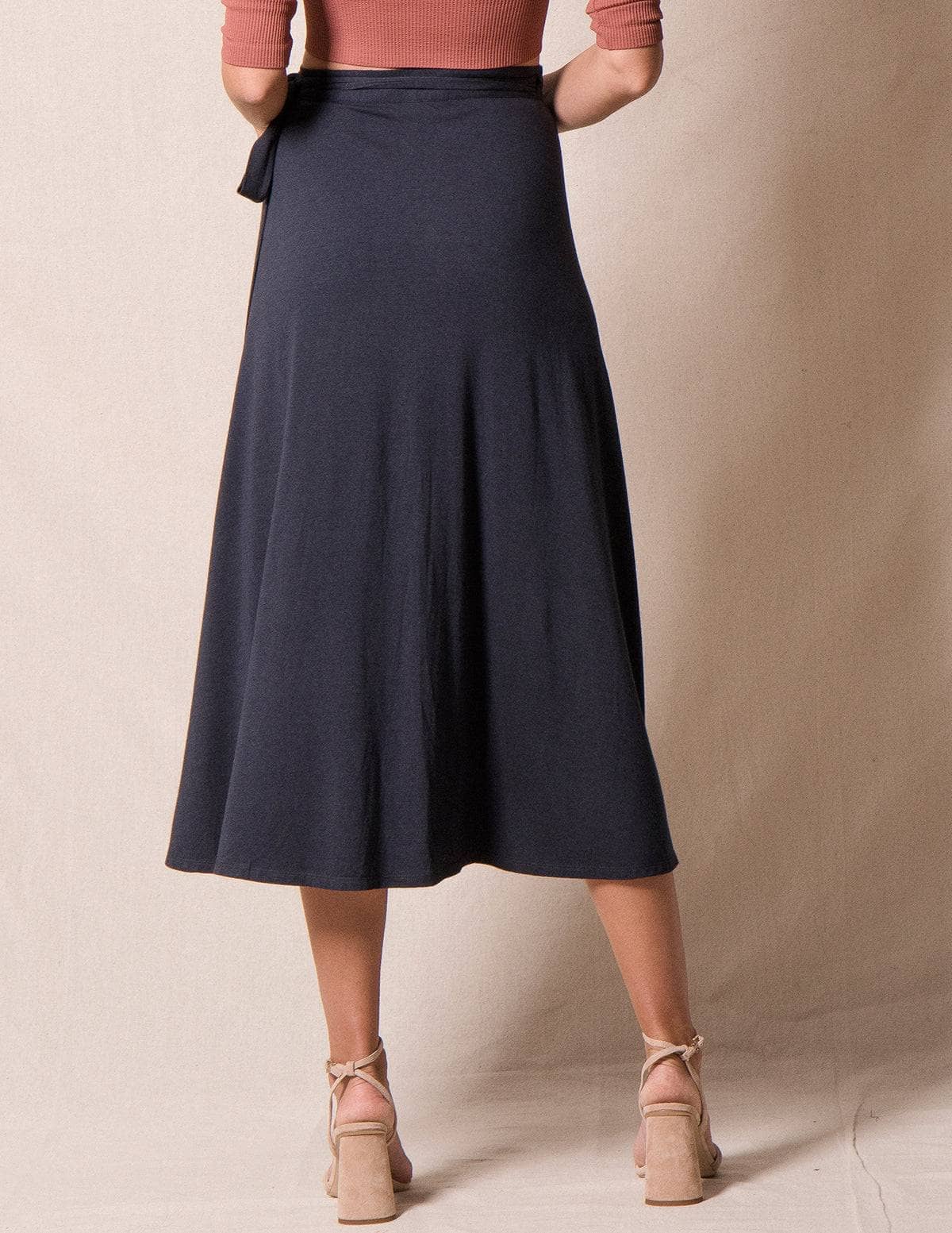 Bamboo / Organic Cotton Wrap Skirt - Titanium