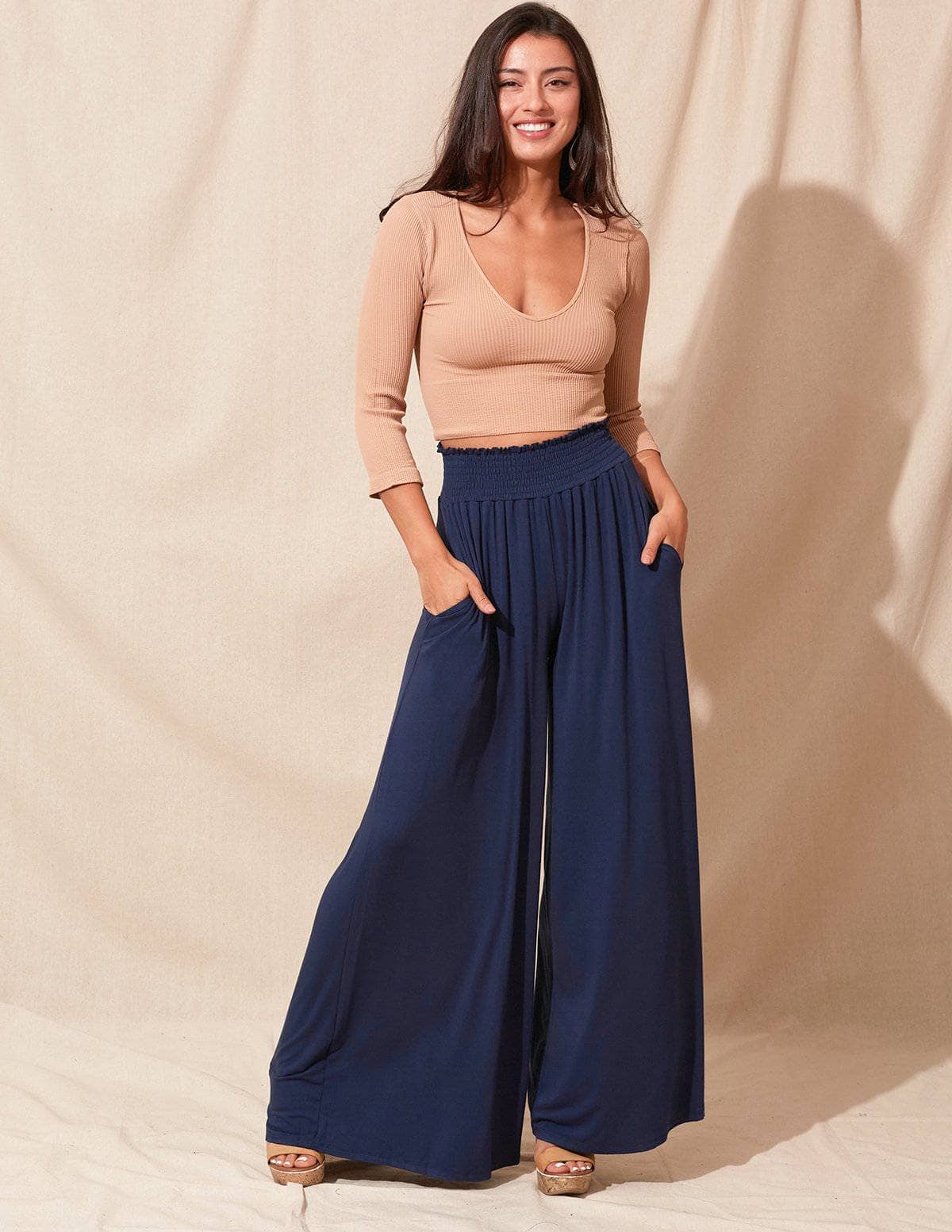 Bamboo Palazzo Pants Camel / L Bamboo Palazzo Pants Camel / L