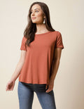 Bamboo Relaxed Tee - Rust