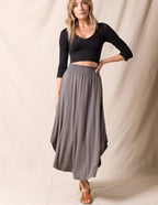 Bamboo Tulip Skirt - Grey - Large Only
