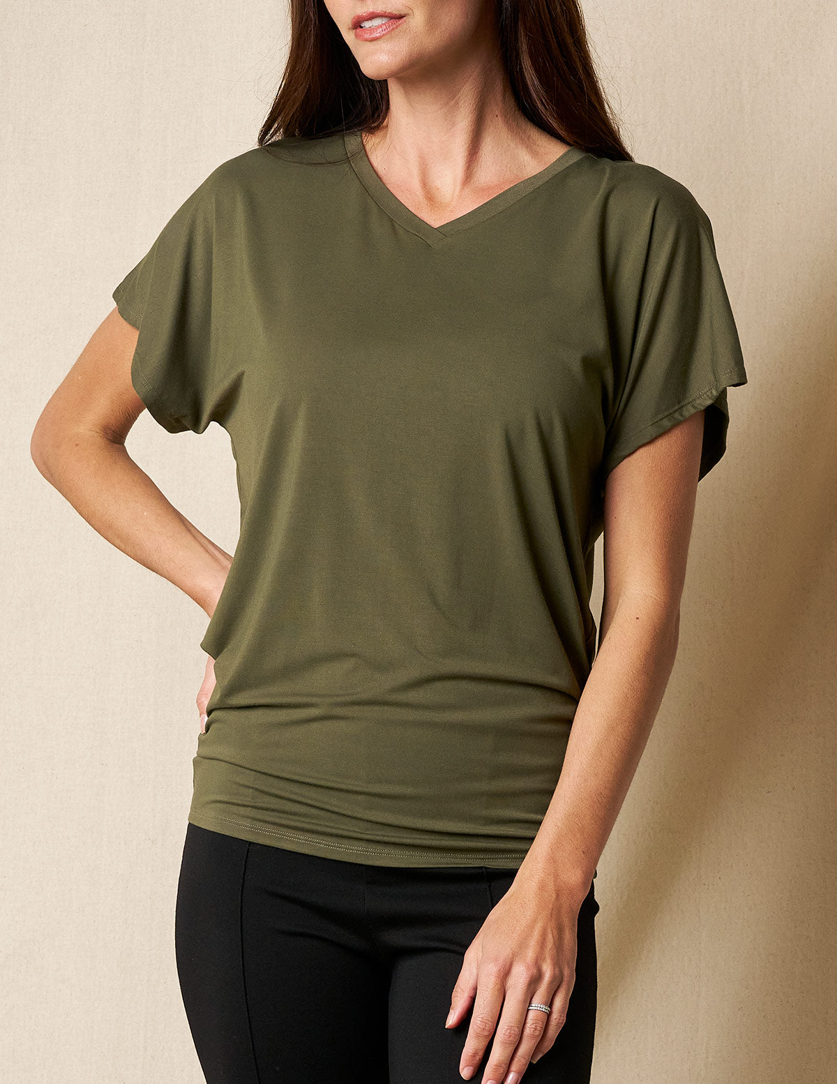 Bamboo Dolman Tunic -Olive