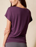 Bamboo Scoop Neck Dolman Tunic - Fig