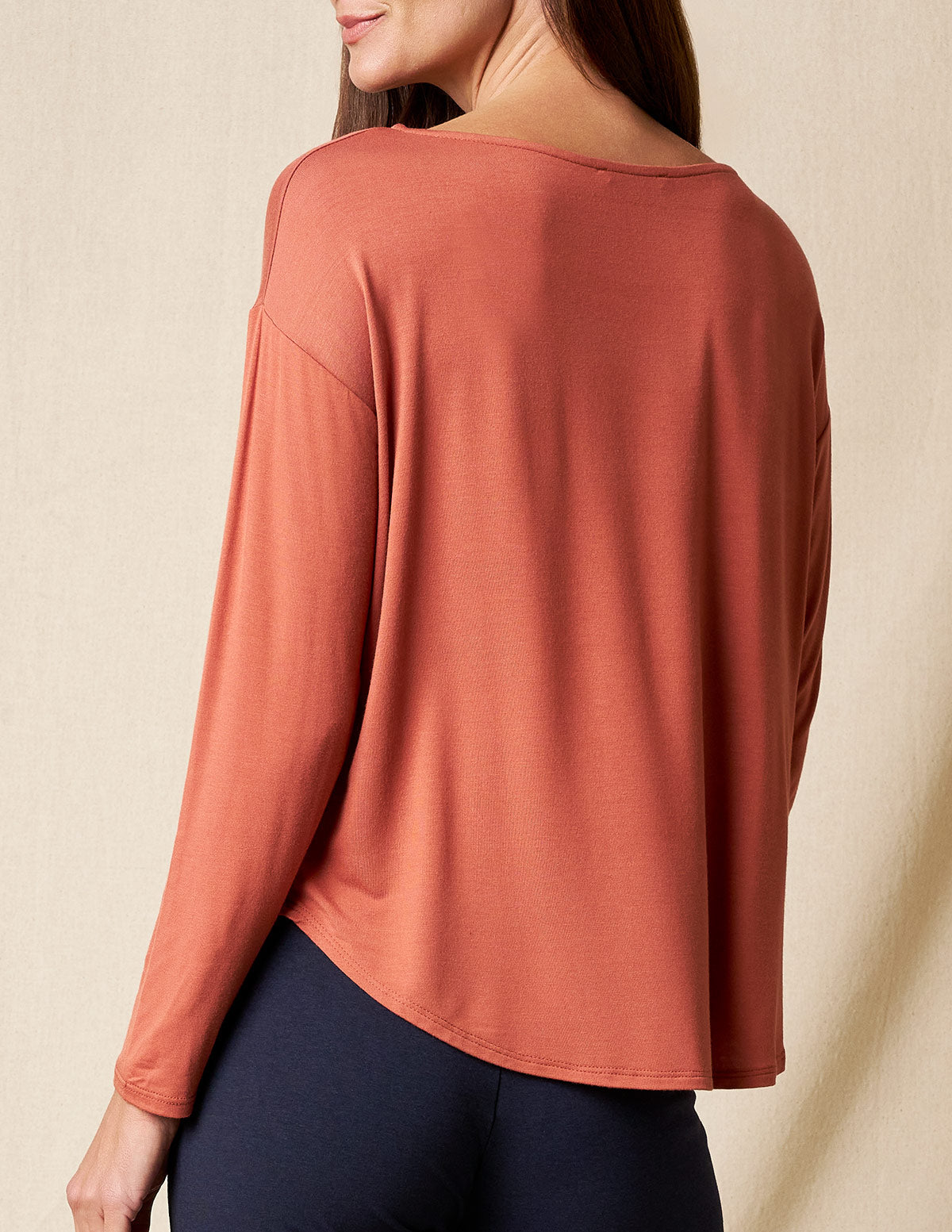 Bamboo Dolman Long Sleeve Tee - Rust