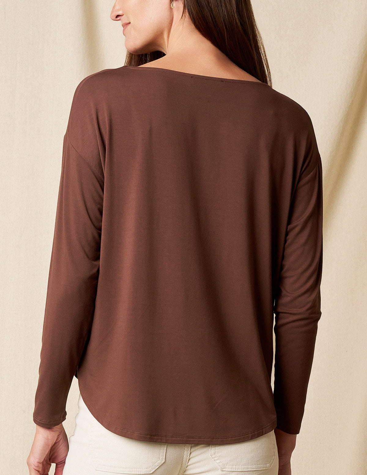 Bamboo Dolman Long Sleeve Tee - Cocoa - XL and 2XL Only