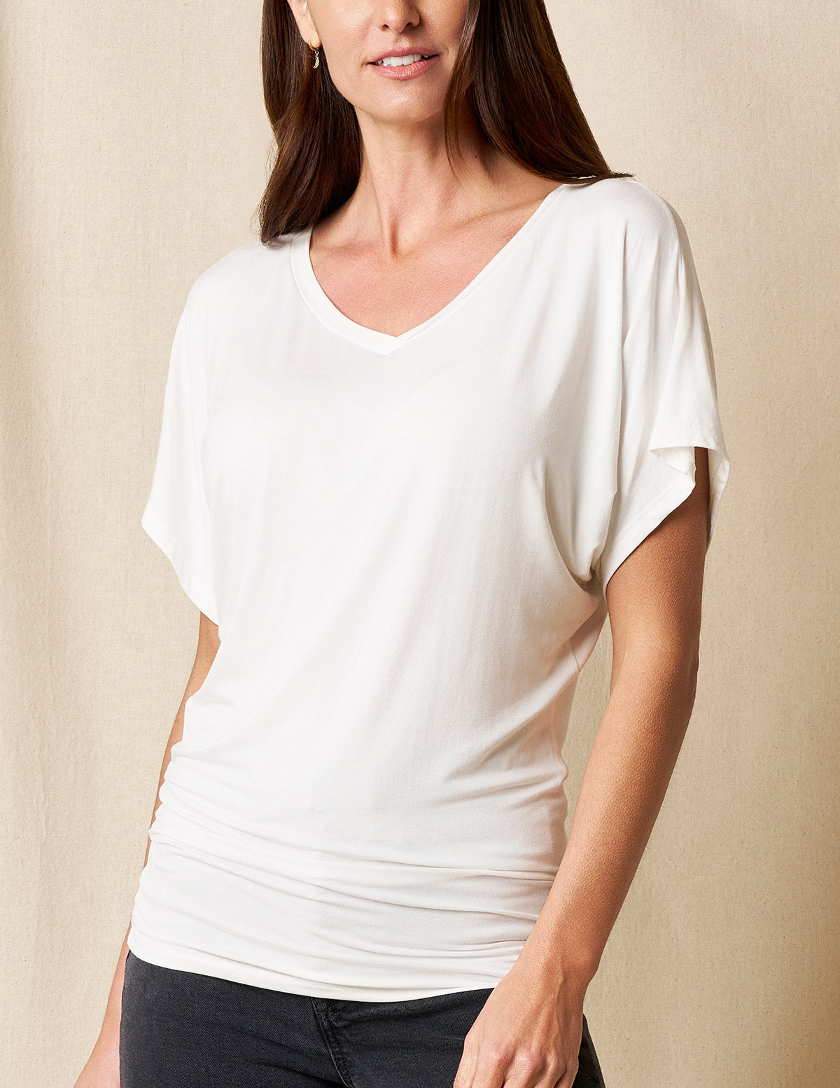 Bamboo Dolman Tunic - Soft White