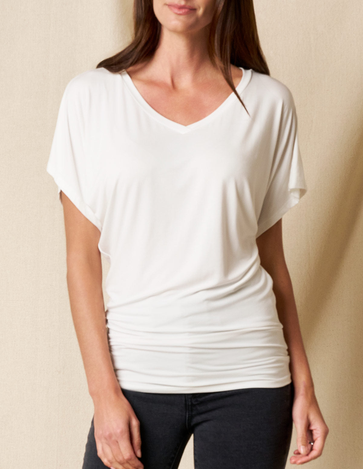 Bamboo Dolman Tunic - Soft White